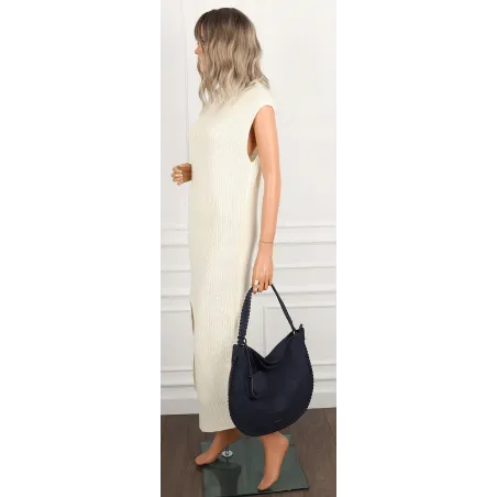 Regina Schrecker Torebka Damska Worek Torba A4 na Ramię RS5189 Granatowa