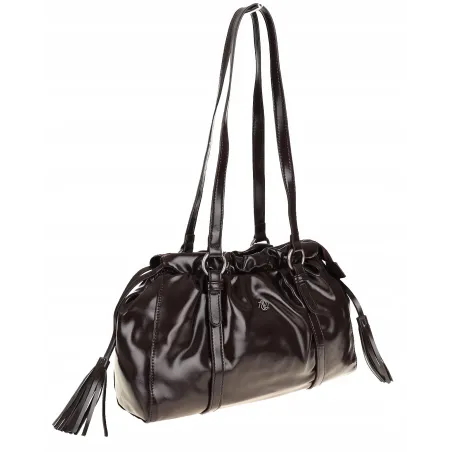 Torebka damska na ramię elegancka lakierowana pojemna RS5191 purpurowa