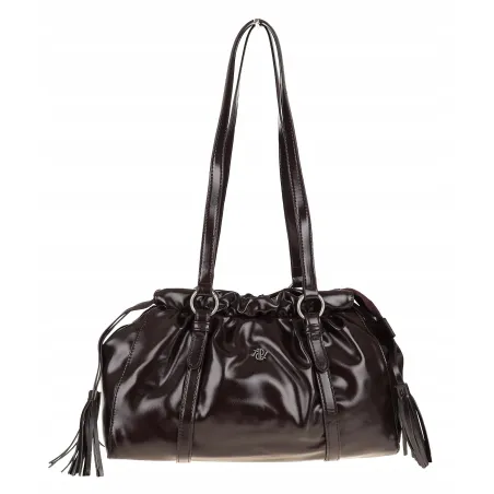 Torebka damska na ramię elegancka lakierowana pojemna RS5191 purpurowa