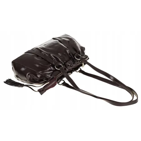 Torebka damska na ramię elegancka lakierowana pojemna RS5191 purpurowa