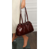 Torebka damska na ramię elegancka lakierowana pojemna modna RS5191 bordowa