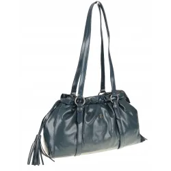 Torebka damska na ramię elegancka lakierowana pojemna RS5191 niebieska