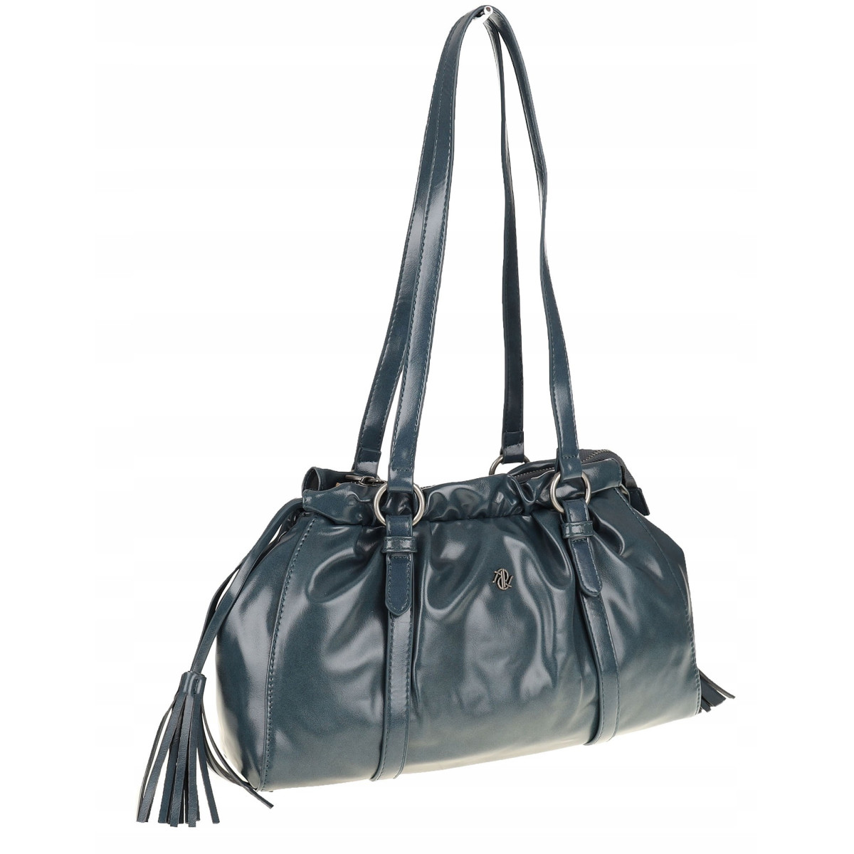 Torebka damska na ramię elegancka lakierowana pojemna RS5191 niebieska