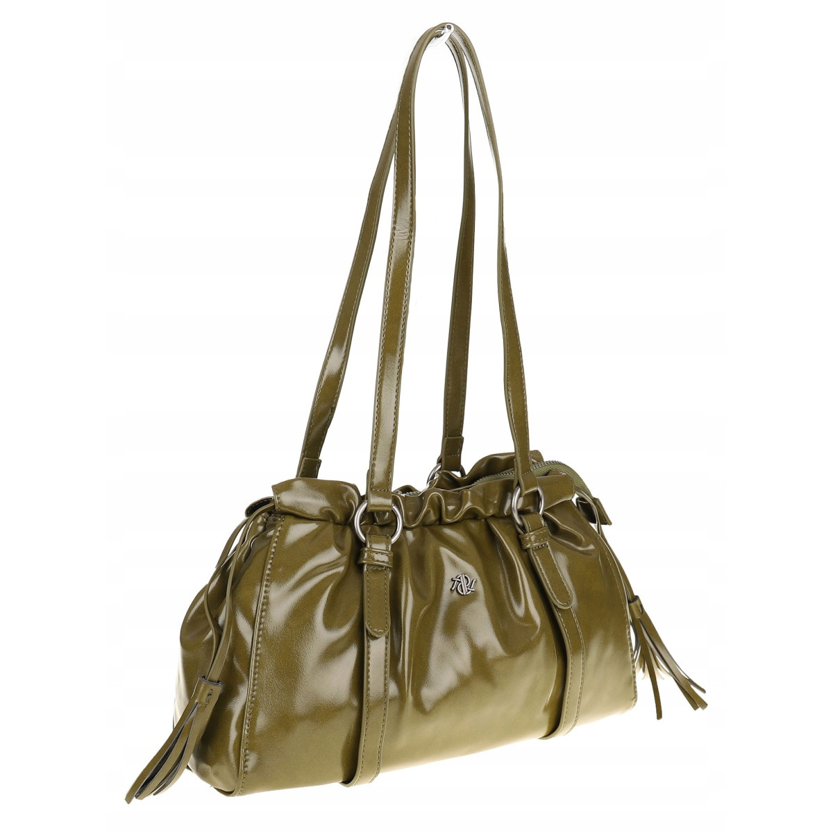 Torebka damska na ramię elegancka lakierowana pojemna modna RS5191 zielona