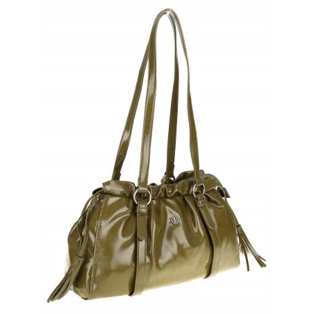 Torebka damska na ramię elegancka lakierowana pojemna modna RS5191 zielona