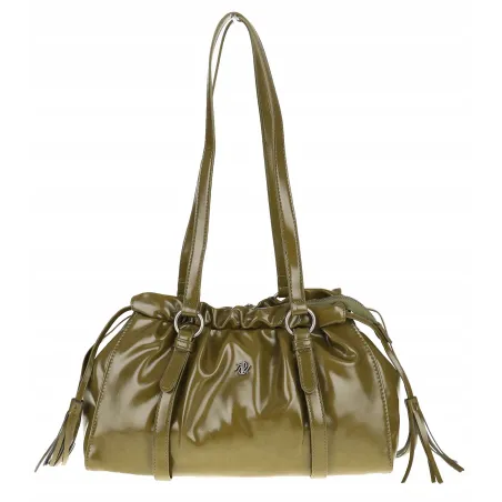 Torebka damska na ramię elegancka lakierowana pojemna modna RS5191 zielona