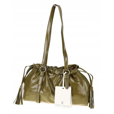 Torebka damska na ramię elegancka lakierowana pojemna modna RS5191 zielona