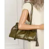 Torebka damska na ramię elegancka lakierowana pojemna modna RS5191 zielona