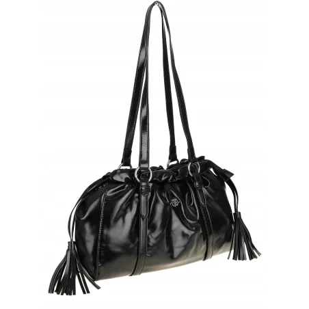 Torebka damska na ramię elegancka lakierowana pojemna modna RS5191 czarna