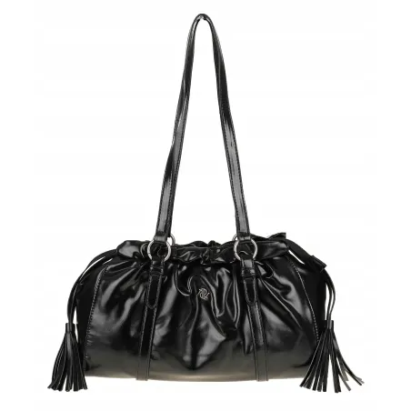 Torebka damska na ramię elegancka lakierowana pojemna modna RS5191 czarna