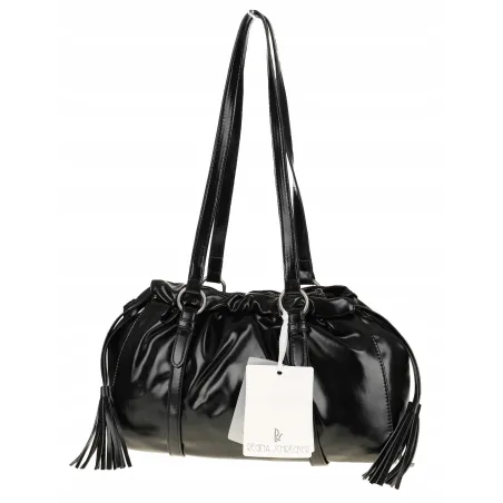 Torebka damska na ramię elegancka lakierowana pojemna modna RS5191 czarna