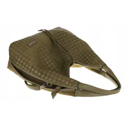 Torebka damska worek na ramię A4 elegancka pleciona pojemna CC6592 Zielona