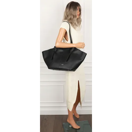 Torebka damska shopper A4 elegancka do pracy włoska marka CC80613 Czarna