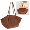 Torebka damska shopper A4 elegancka do pracy włoska marka CC80613 Brązowa