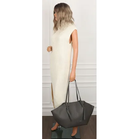 Torebka damska shopper A4 elegancka do pracy włoska marka CC80613 Szara