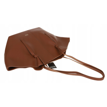 Torebka damska shopper A4 elegancka do pracy włoska marka CC80613 Brązowa