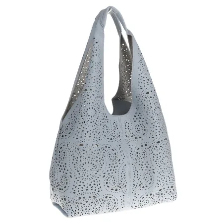 ANDREA MASSI Włoska Marka Torebka Damska Ażurowa 2w1 Worek na Ramię 23049 Blue