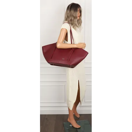 Torebka damska shopper A4 elegancka do pracy włoska marka CC80613 Czerwona