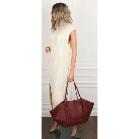 Torebka damska shopper A4 elegancka do pracy włoska marka CC80613 Czerwona