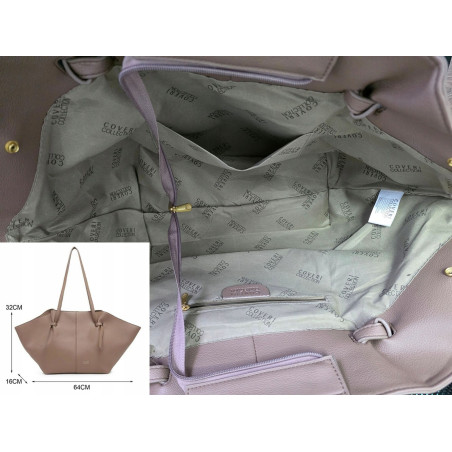 Torebka damska shopper A4 elegancka do pracy włoska marka CC80613 Brązowa