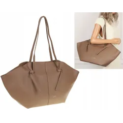 Torebka damska shopper duża elegancka do pracy włoska marka CC80613 Beżowa