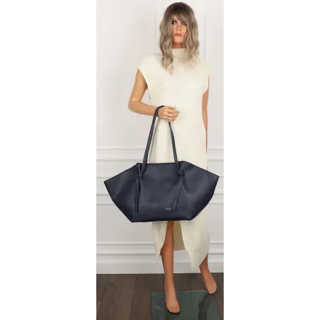 Torebka damska shopper A4 elegancka do pracy włoska marka CC80613 Granatowa