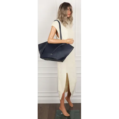 Torebka damska shopper A4 elegancka do pracy włoska marka CC80613 Granatowa