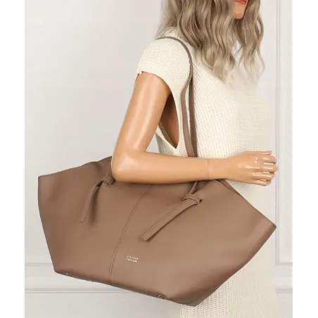 Torebka damska shopper duża elegancka do pracy włoska marka CC80613 Beżowa