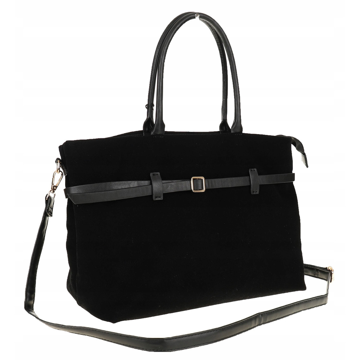 Torebka Damska listonoszka na ramię shopper duża pojemna torba 3642 Czarna