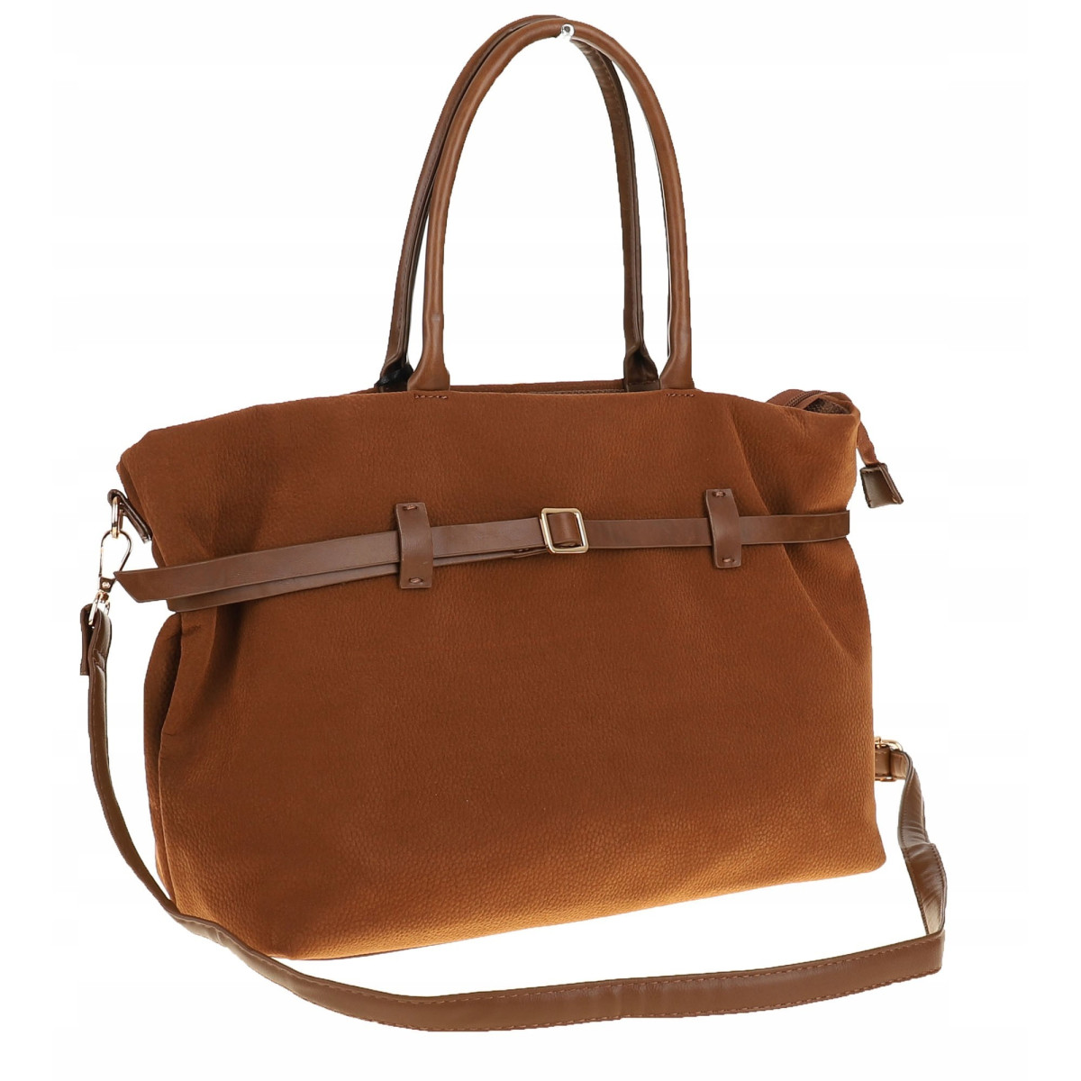 Torebka Damska listonoszka na ramię shopper duża pojemna torba 3642 Brązowa