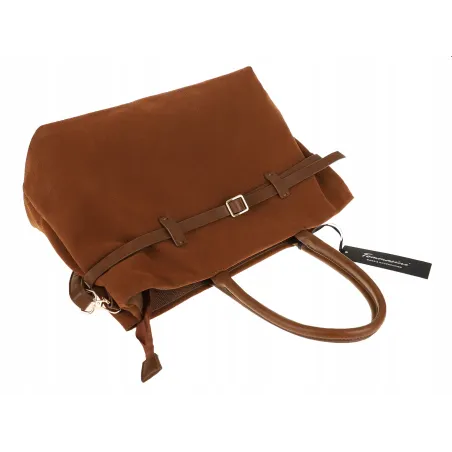 Torebka Damska listonoszka na ramię shopper duża pojemna torba 3642 Brązowa