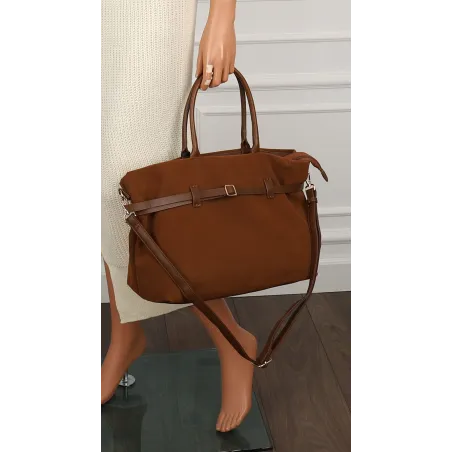 Torebka Damska listonoszka na ramię shopper duża pojemna torba 3642 Brązowa