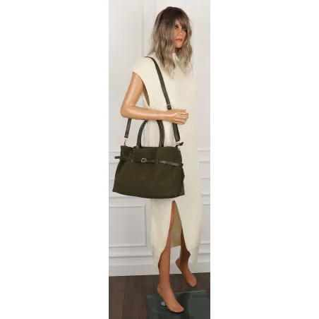 Torebka Damska listonoszka na ramię shopper duża pojemna torba 3642 Zielona