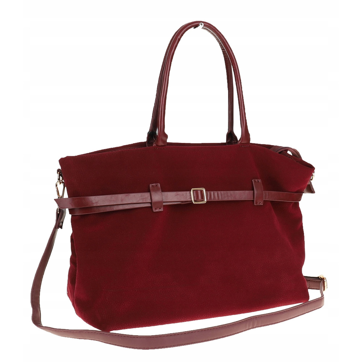 Torebka Damska listonoszka na ramię shopper duża pojemna torba 3642 Bordowa