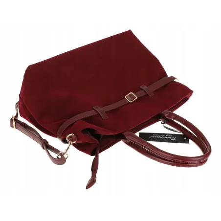 Torebka Damska listonoszka na ramię shopper duża pojemna torba 3642 Bordowa