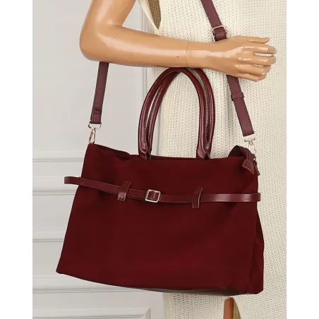 Torebka Damska listonoszka na ramię shopper duża pojemna torba 3642 Bordowa