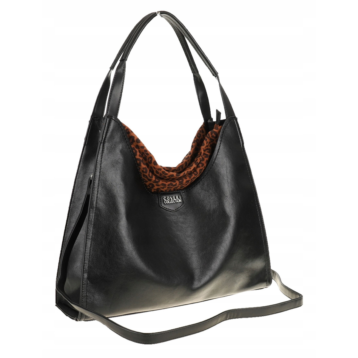 Torebka Damska Coveri Collection włoska marka A4 na ramię CC6582 Czarna