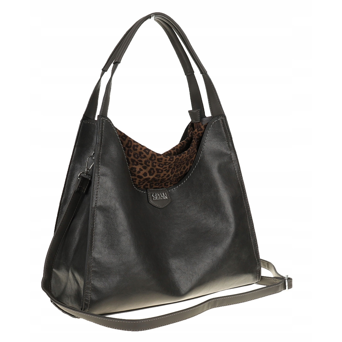 Torebka Damska Coveri Collection włoska marka A4 na ramię CC6582 Szara