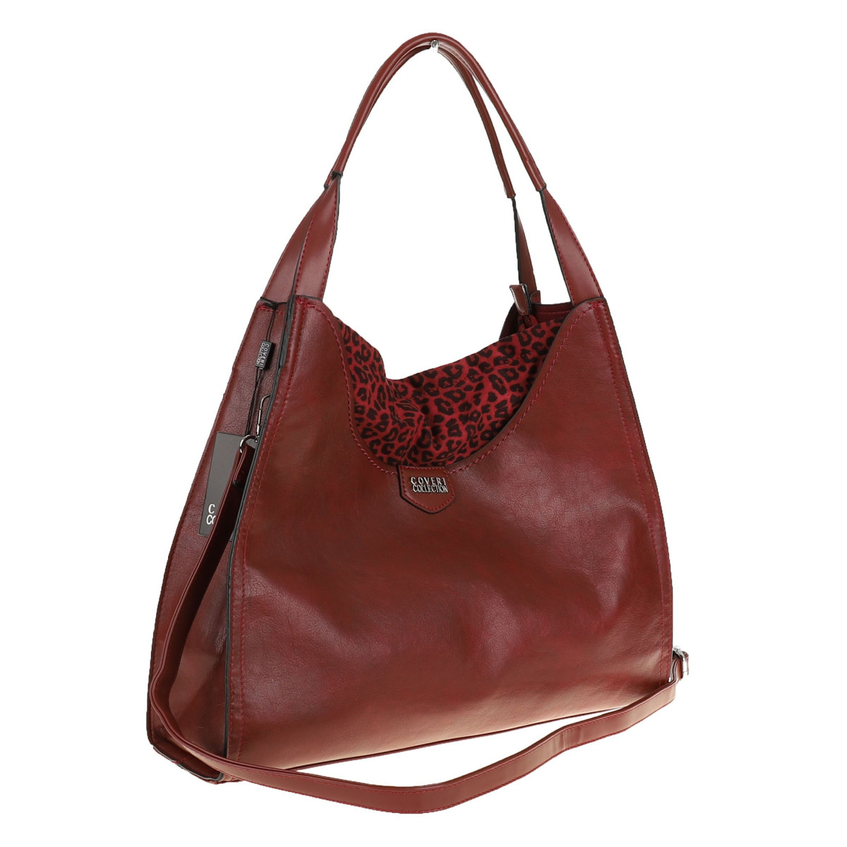 Torebka Damska Coveri Collection włoska marka A4 na ramię CC6582 Czerwona
