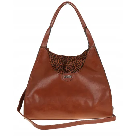 Torebka Damska Coveri Collection włoska marka A4 na ramię CC6582 Brązowa