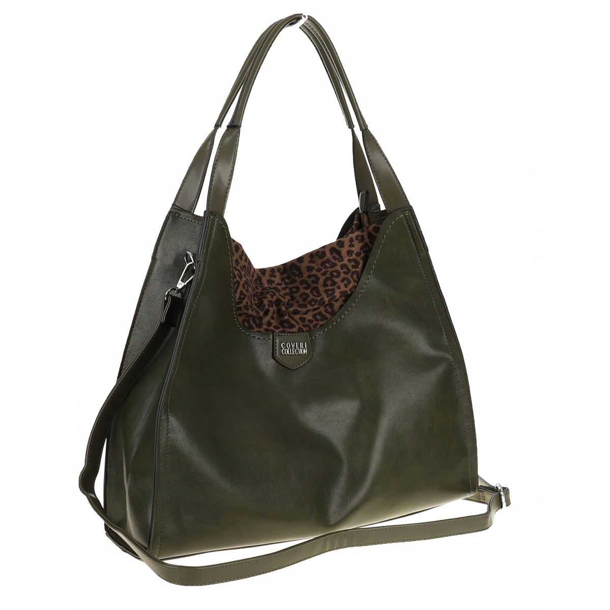 Torebka Damska Coveri Collection włoska marka A4 na ramię CC6582 Zielona
