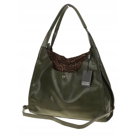 Torebka Damska Coveri Collection włoska marka A4 na ramię CC6582 Zielona