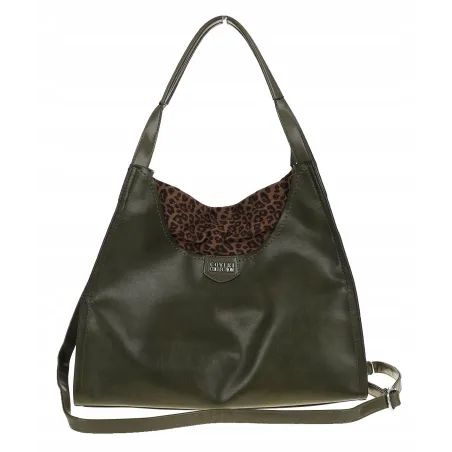 Torebka Damska Coveri Collection włoska marka A4 na ramię CC6582 Zielona