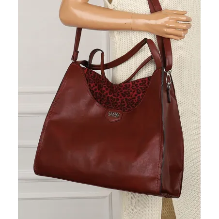 Torebka Damska Coveri Collection włoska marka A4 na ramię CC6582 Czerwona