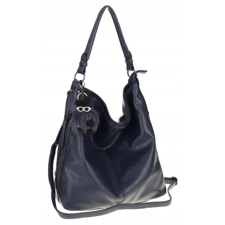 Torebka damska na ramię elegancka listonoszka worek A4 LH2501 Granatowa