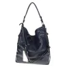 Torebka damska na ramię elegancka listonoszka worek A4 LH2501 Granatowa