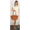 Torebka damska shopper duża elegancka do pracy A4 modna CMCTJ2961 Brązowa