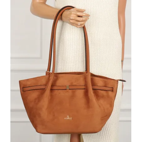 Torebka damska shopper duża elegancka do pracy A4 modna CMCTJ2961 Brązowa