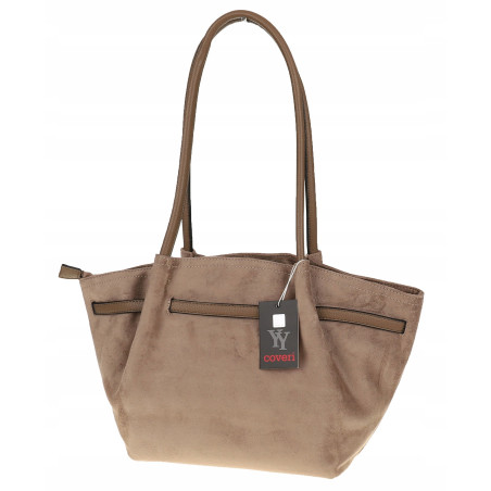 Torebka damska shopper duża elegancka do pracy A4 modna CMCTJ2961 Beżowa