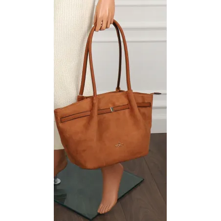 Torebka damska shopper duża elegancka do pracy A4 modna CMCTJ2961 Brązowa